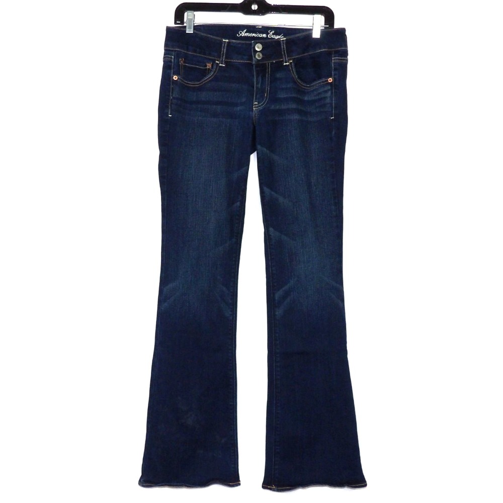 American Eagle Super Stretch Low Rise ARTIST Flare Denim Jeans Women's 8